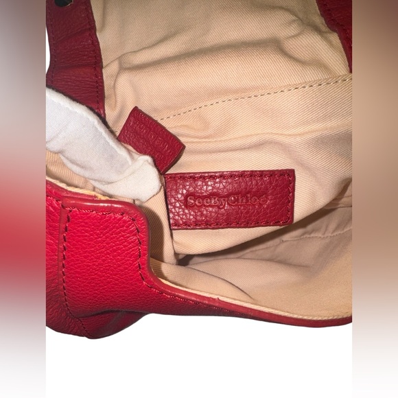 See by Chloe Sadie leather mini cross body bag EUC in Red - Picture 4 of 8